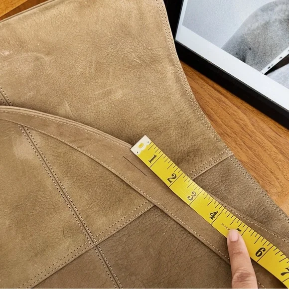 SOLD ❌ GENUINE LEATHER SUEDE LJS SHOULDER TOTE BAG #0312 - Picture 10 of 10